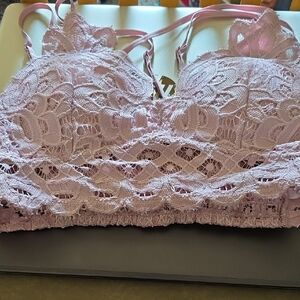 Anemone Delicate Lace Bralette in Soft Pink